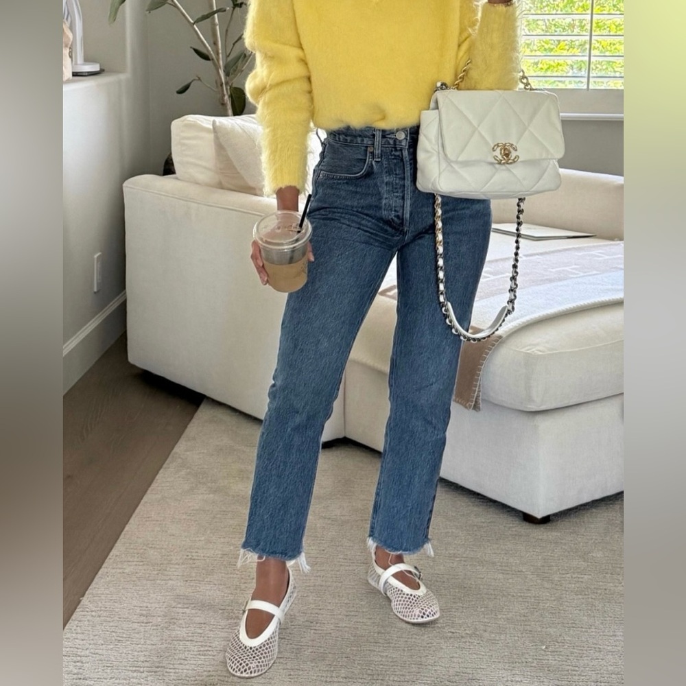 AGolde Riley high rise straight crop jeans size 26 - worn twice